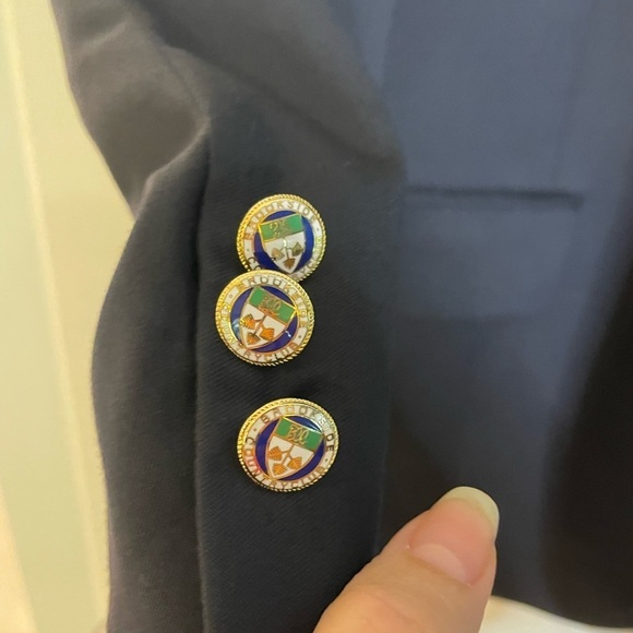 VINTAGE NAVY BLAZER - Italian Made - of Super 120’s Merino Wool w/cool buttons - Picture 3 of 7